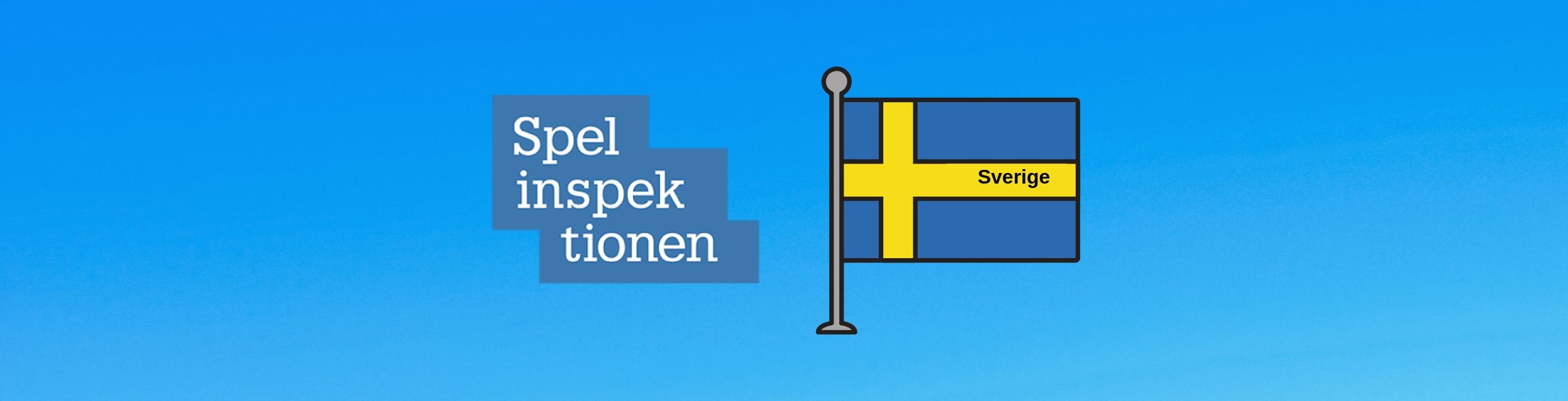 Spelinspektionens logga bredvid svensk flagga med ordet Sverige inuti